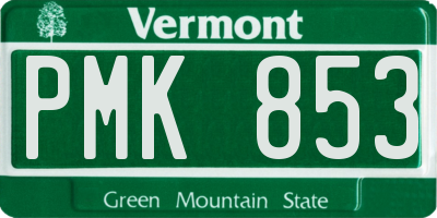 VT license plate PMK853