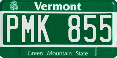 VT license plate PMK855