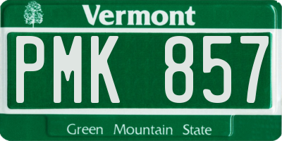 VT license plate PMK857