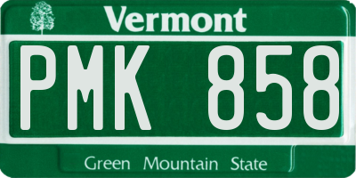 VT license plate PMK858