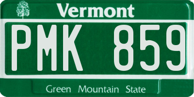 VT license plate PMK859