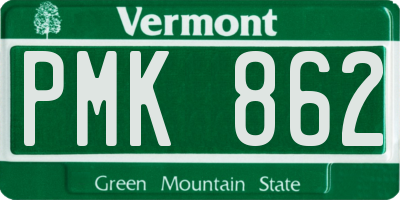 VT license plate PMK862