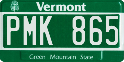 VT license plate PMK865