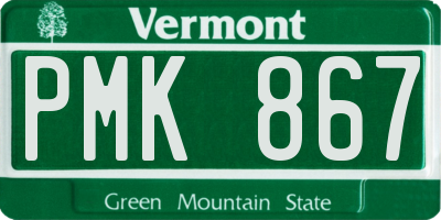 VT license plate PMK867