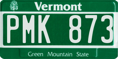 VT license plate PMK873