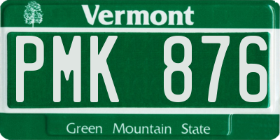VT license plate PMK876