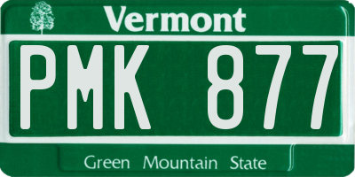 VT license plate PMK877