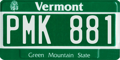 VT license plate PMK881