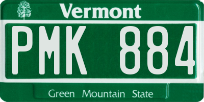 VT license plate PMK884