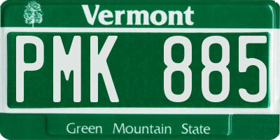 VT license plate PMK885