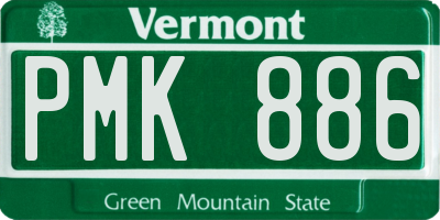 VT license plate PMK886
