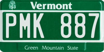 VT license plate PMK887