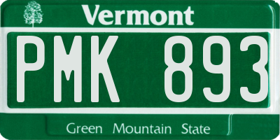 VT license plate PMK893