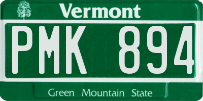 VT license plate PMK894