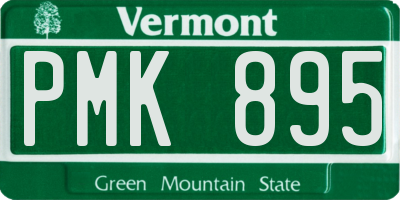 VT license plate PMK895