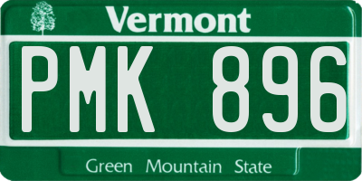 VT license plate PMK896