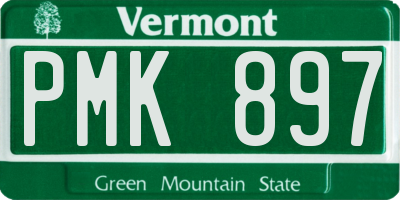 VT license plate PMK897