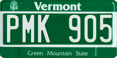 VT license plate PMK905