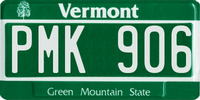 VT license plate PMK906