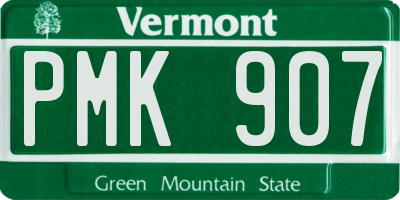 VT license plate PMK907