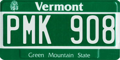 VT license plate PMK908