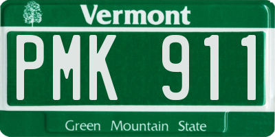 VT license plate PMK911