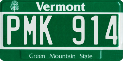 VT license plate PMK914