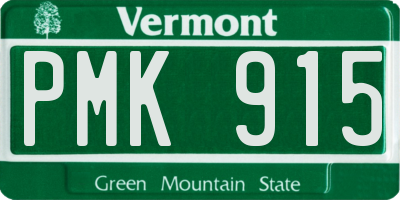 VT license plate PMK915