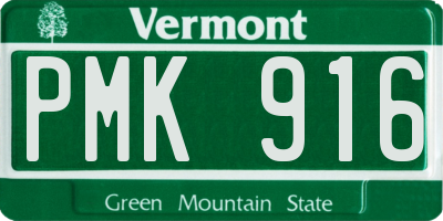 VT license plate PMK916