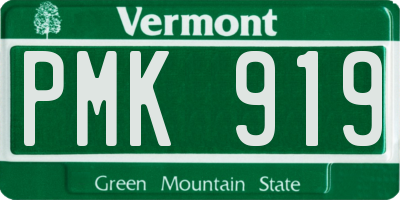VT license plate PMK919