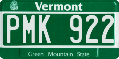 VT license plate PMK922