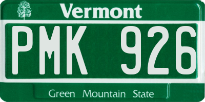 VT license plate PMK926
