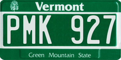 VT license plate PMK927
