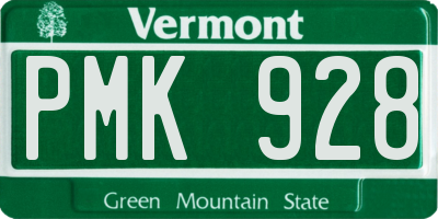 VT license plate PMK928