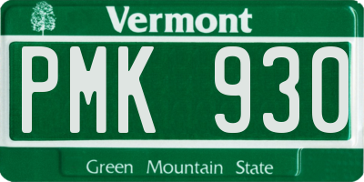 VT license plate PMK930