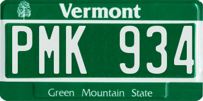 VT license plate PMK934