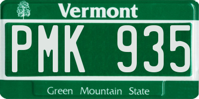 VT license plate PMK935