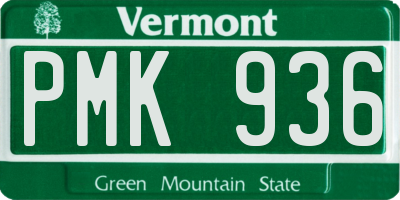 VT license plate PMK936