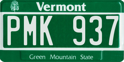 VT license plate PMK937
