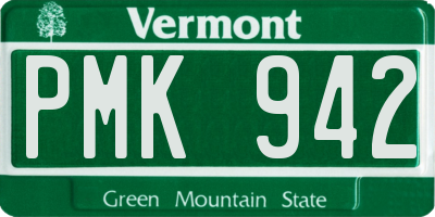 VT license plate PMK942