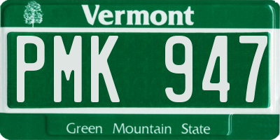 VT license plate PMK947