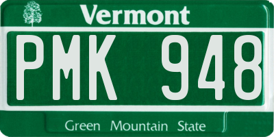 VT license plate PMK948