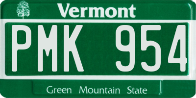 VT license plate PMK954