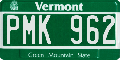 VT license plate PMK962
