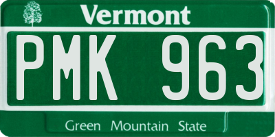 VT license plate PMK963