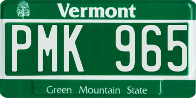 VT license plate PMK965