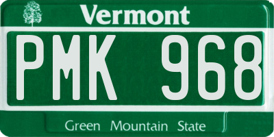 VT license plate PMK968