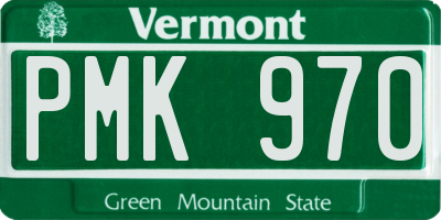 VT license plate PMK970