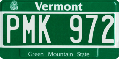 VT license plate PMK972