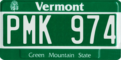 VT license plate PMK974